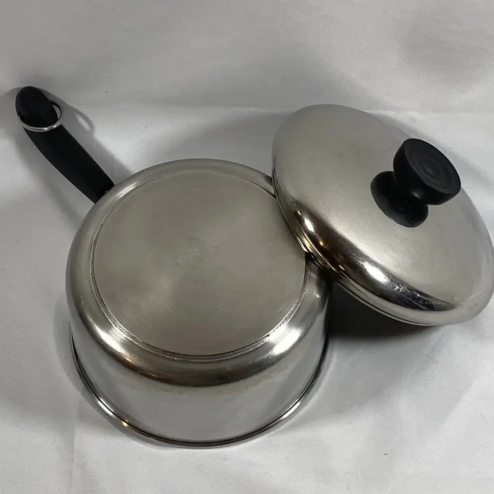 Revere Ware 1 1/2 Qt Tri-Ply Disc Saucepan Pot Lid Stainless Steel Clinton 92e